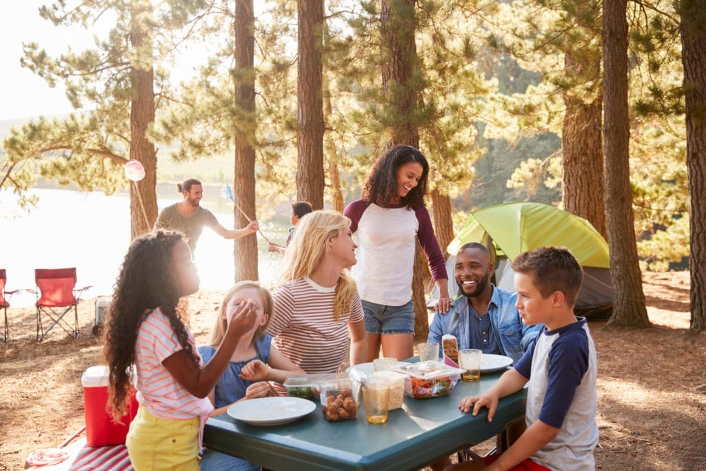 campers enjoying summer without Maryland bugs