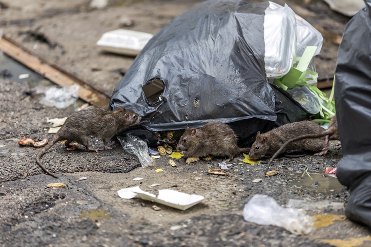 Rat infestation due to leftover garbage